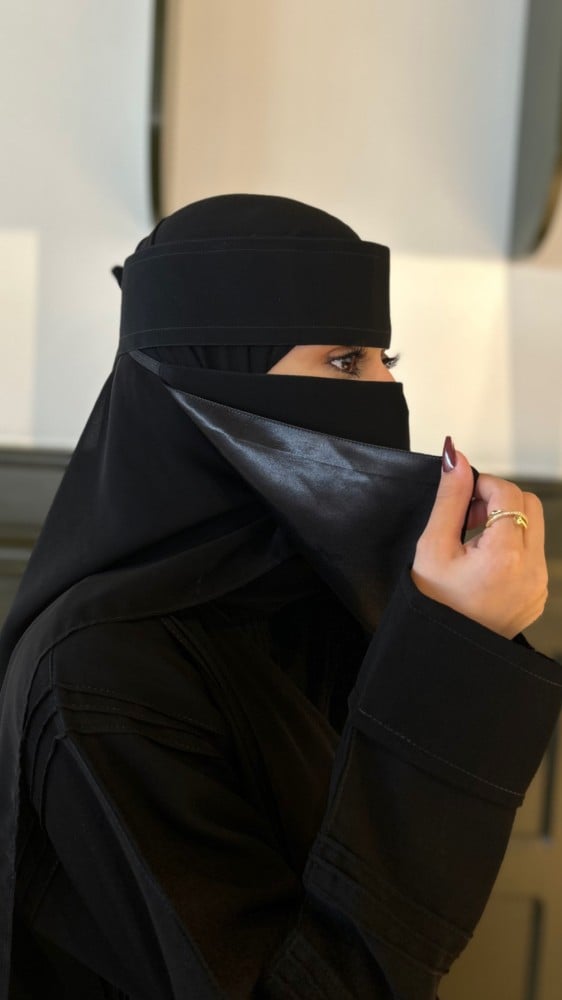 نقاب حرير مبطن حبة واحده - متجر دار البكري