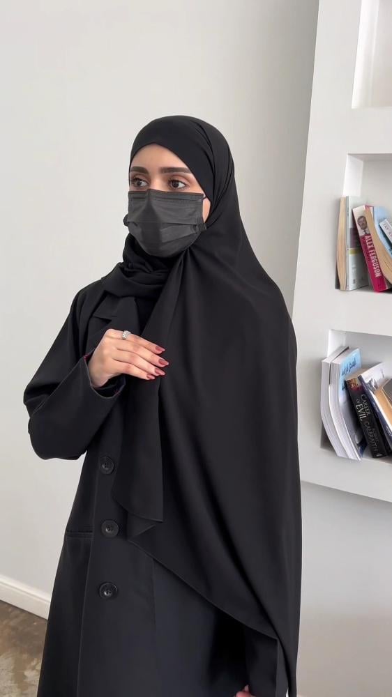 طرحه ربط + 3 نقابات نص مايل مبطن كوري - متجر دار البكري
